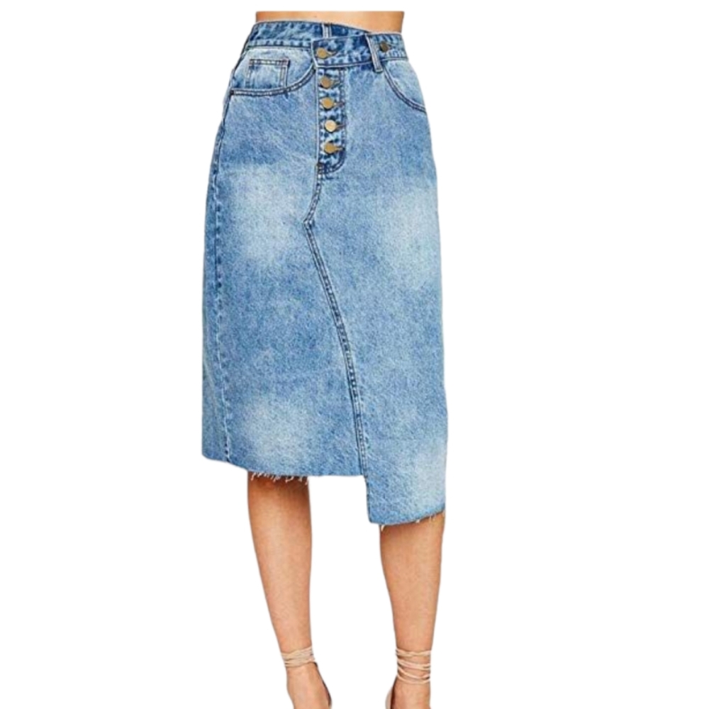 Hayden Asymmetrical Jean Skirt